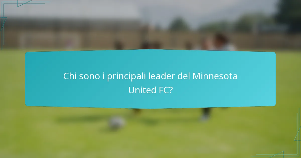 Chi sono i principali leader del Minnesota United FC?