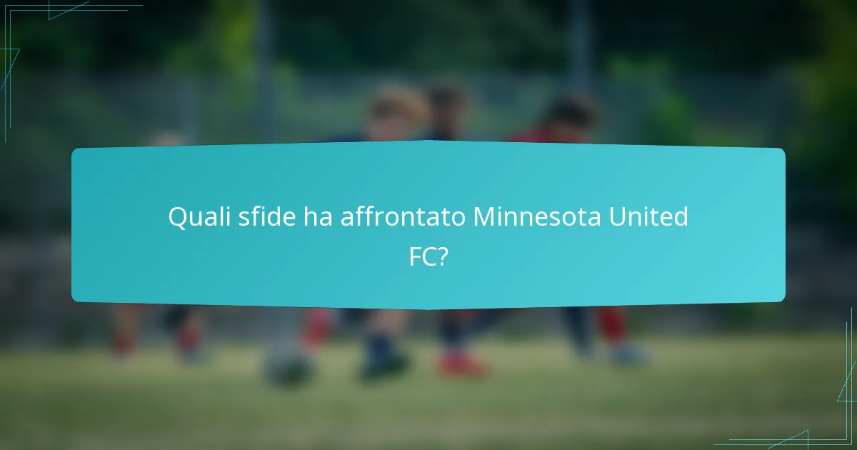 Quali sfide ha affrontato Minnesota United FC?